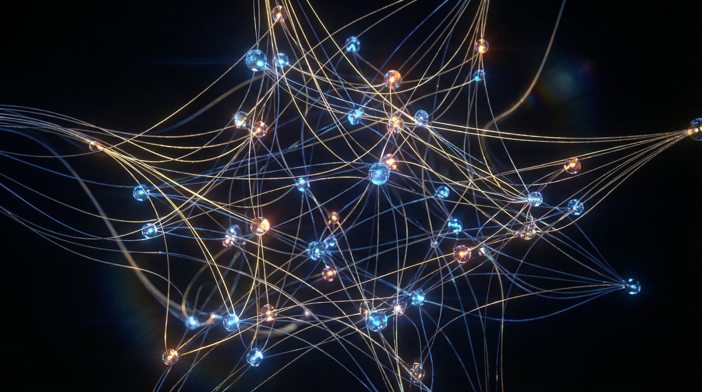 Abstract network visualization representing FlutéOS integrations